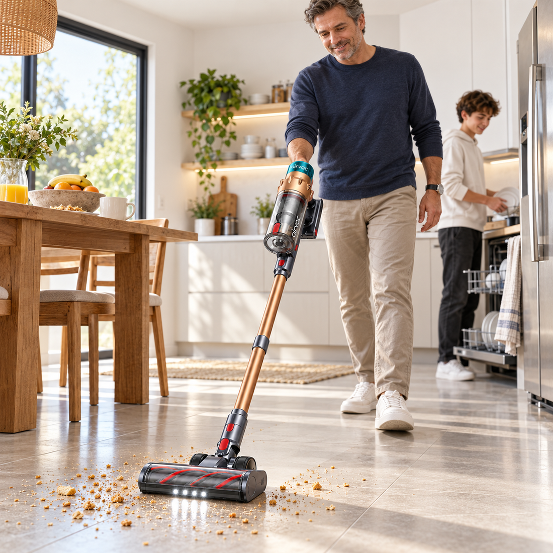 Sofa-Reinigung mit dem Airvac V18 im Handstaubsauger-Modus
